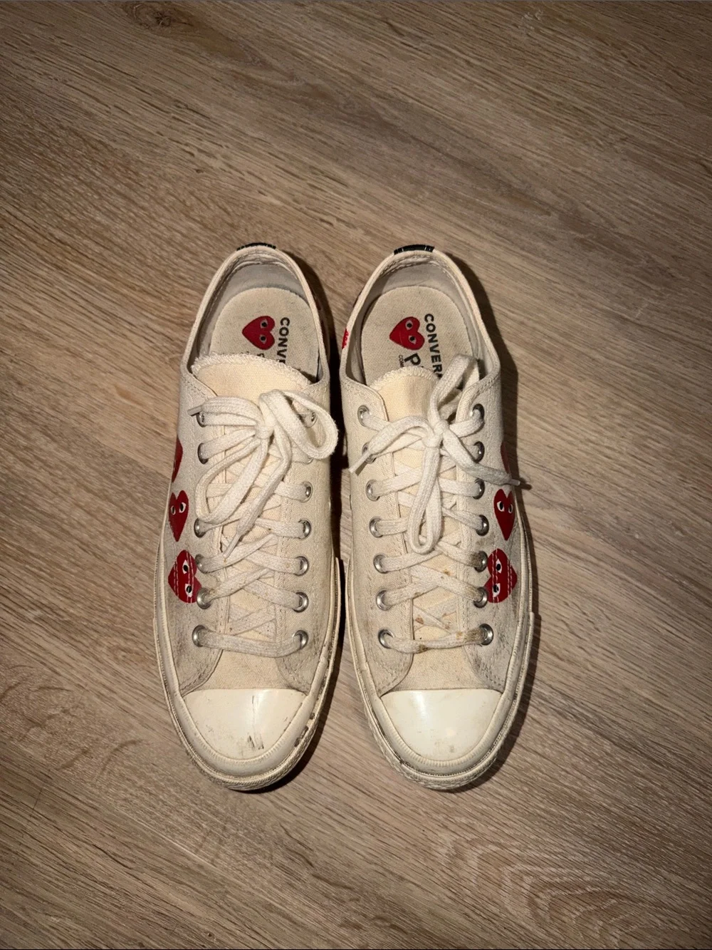 Converse x CDG Cream/White low-top sneakers
